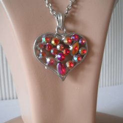 Rose Faceted Heart Pendent