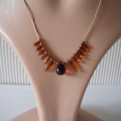 Amber Tooth/Droplet Necklace