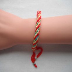 Red & Multi Tones Kumihimo Bracelet