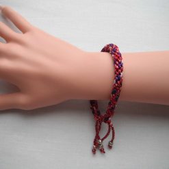 Red & Purple Sparkle Kumihimo Bracelet