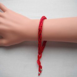 Red Sparkle Kumihimo Bracelet