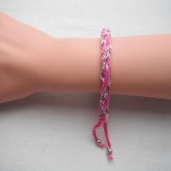 Pink Mix & Silver Sparkle Kumihimo Bracelet