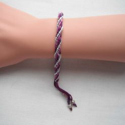Purple & Silver Sparkle Kumihimo Bracelet