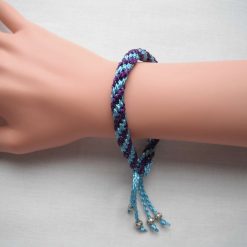 Purple & Blue Sparkle Kumihimo Bracelet