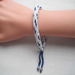 White & Blue Shimmer Kumihimo Bracelet