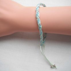 Pale Aqua Sparkle Kumihimo Bracelet