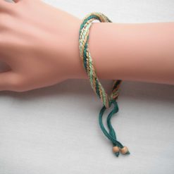 Green & Gold Sparkle Kumihimo Bracelet