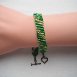 Green & Yellow Loom Beaded Bracelet