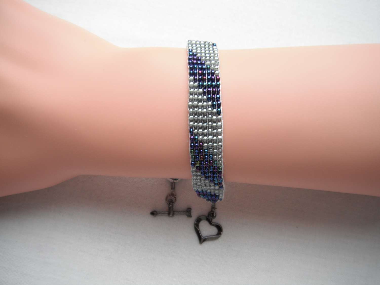 Blue & Silver Loom Beaded Bracelet Blue & Silver Loom Beaded Bracelet