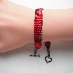 Red Loom Beaded Bracelet