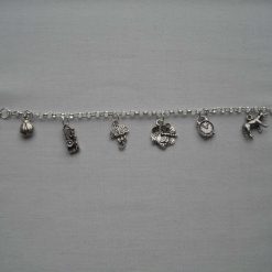 Antique Silver Plated Charm Bracelet (1)