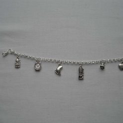 Antique Silver Plated Charm Bracelet (3)