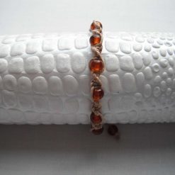 Taupe & Amber Twisted Shamballa Bracelet