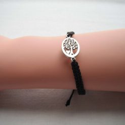 Black & Silver Plated Twisted Shamballa Bracelet