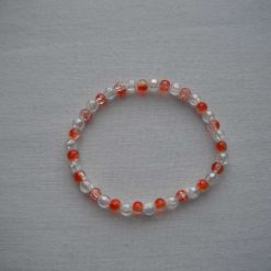 Orange & White Crackle Bead Bracelet