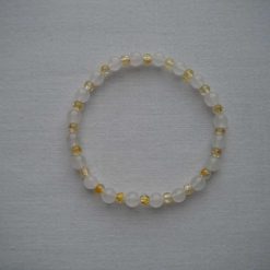 Yellow & White Crackle Bead Bracelet