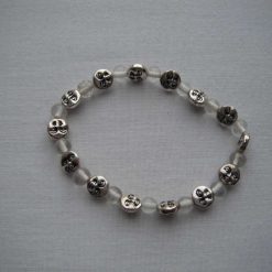 Clear & Antique Silver Faces Bracelet