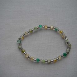 Green & Yellow Crackle Bead Bracelet