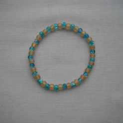 Blue & White Crackle Bead Bracelet