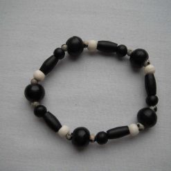 Dalmatian & Wooden Bead Bracelet
