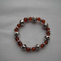 Amber Antique Silver Disk Bracelet