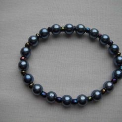 Blue Pearl & Petrol Blue Bracelet