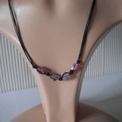 Triple Knotted Purple & Pink Necklace