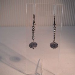 Purple Faceted Round Drop Earrings