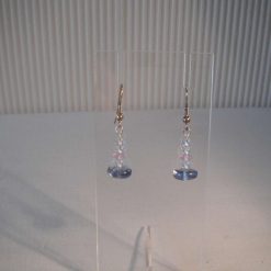 Pale Blue Disc Drop Earrings
