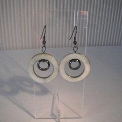 Shell Disc & Hematite Earrings