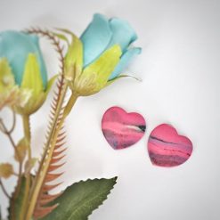 Polymer Clay Large Heart Studs