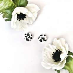 Cow Print Polymer Clay Large Studs
