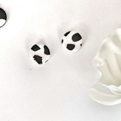 Polymer Clay Cow Print Studs