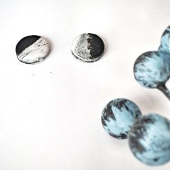 Marble black and white studs