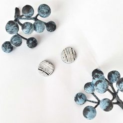 Marble black and white studs