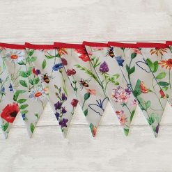 Light Grey Floral Bunting 100% cotton, Wild Flower & Insects Bunting, Floral Garland, Garden Bunting, Bee Bunting, Fabric Bunting, 10 double sided flags 2.5m 3 Light Grey Floral Bunting 100% cotton, Wild Flower & Insects Bunting, Floral Garland, Garden Bunting, Bee Bunting, Fabric Bunting, 10 double sided flags 2.5m 3