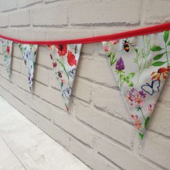 Light Grey Floral Bunting 100% cotton, Wild Flower & Insects Bunting, Floral Garland, Garden Bunting, Bee Bunting, Fabric Bunting, 10 double sided flags 2.5m 5 Light Grey Floral Bunting 100% cotton, Wild Flower & Insects Bunting, Floral Garland, Garden Bunting, Bee Bunting, Fabric Bunting, 10 double sided flags 2.5m 5