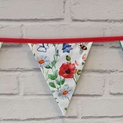 White Floral Bunting 100% cotton, Wild Flower & Insects Bunting, Floral Garland, Garden Bunting, Bee Bunting, Fabric Bunting, 10 double sided flags 2.5m 4 White Floral Bunting 100% cotton, Wild Flower & Insects Bunting, Floral Garland, Garden Bunting, Bee Bunting, Fabric Bunting, 10 double sided flags 2.5m 4