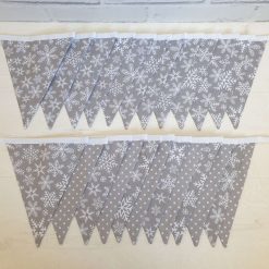Christmas Bunting, Grey Snowflake Bunting, Christmas Decorations, Festive Bunting