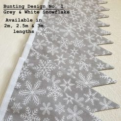 Christmas Bunting, Grey Snowflake Bunting, Christmas Decorations, Festive Bunting 1