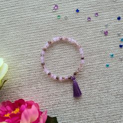 Amethyst tassel bangle bracelet