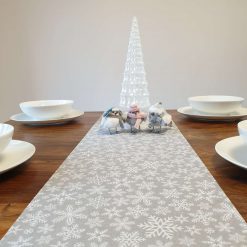 Christmas Table Runner, Christmas Bunting, Grey Snowflake Table Runner, Christmas Table Decoration 13 Christmas Table Runner, Christmas Bunting, Grey Snowflake Table Runner, Christmas Table Decoration 18