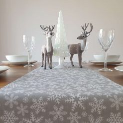 Christmas Table Runner, Christmas Bunting, Grey Snowflake Table Runner, Christmas Table Decoration 3 Christmas Table Runner, Christmas Bunting, Grey Snowflake Table Runner, Christmas Table Decoration 8