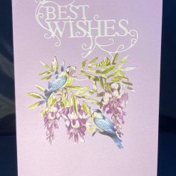 Delicate Floral Birds Best Wishes Card