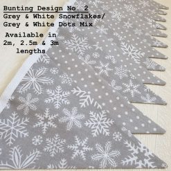 Christmas Bunting, Grey Snowflake Bunting, Christmas Decorations, Festive Bunting 2