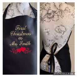 Personalised Embroidered First Christmas Married Aprons