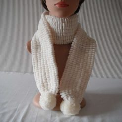 Super Soft Pompom Scarf With Pompoms