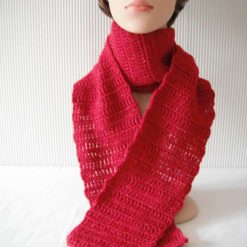 Crochet Red/Sparkle Scarf