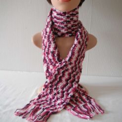 Crochet Pink Tones Tassel Scarf