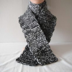 Crochet Black/Grey Scarf